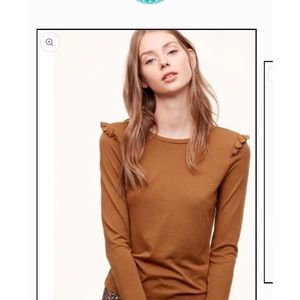 Sunday best long sleeve shirt with ruffled shoulder details